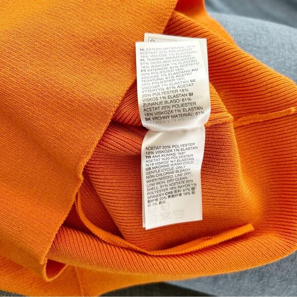 & Other Stories Orange Knit Keyhole Tank Top Ribbed Sleeveless Casual Size M - Picture 7 of 8